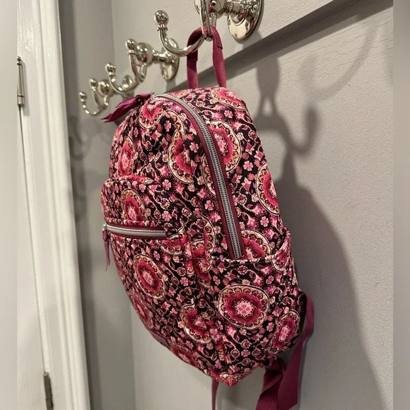 Vera Bradley Raspberry Medallion Small Backpack in Performance Twill - Picture 5 of 8
